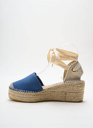 Espadrilles tissage toile talon de 7 à 9cm bleu LA MAISON DE L'ESPADRILLE femme