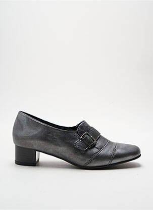 Mocassins matière lisse talon de 4 à 6cm gris OMBELLE femme