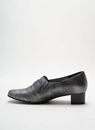 Mocassins matière lisse talon de 4 à 6cm gris OMBELLE femme