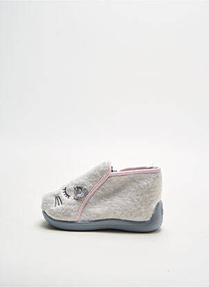 Chaussons/pantoufles fermeture zippée bout rond gris GBB fille