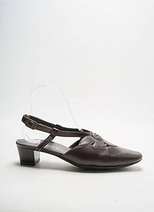 Sandales/nu pieds tissage satiné talon de 4 à 6cm marron DORNDORF femme
