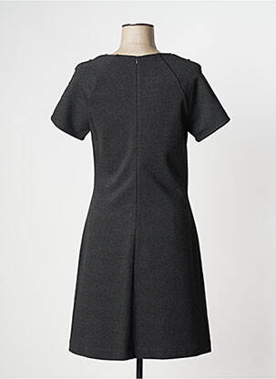 Robe mi-longue fermeture zippée au dos manches courtes gris EVA KAYAN femme