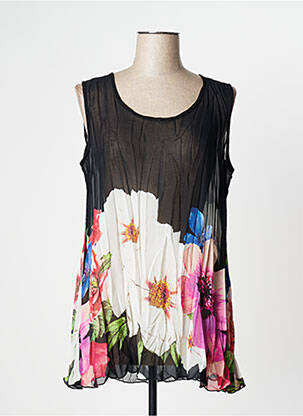 Tunique sans manche légère et transparente noir JOSEPH RIBKOFF femme