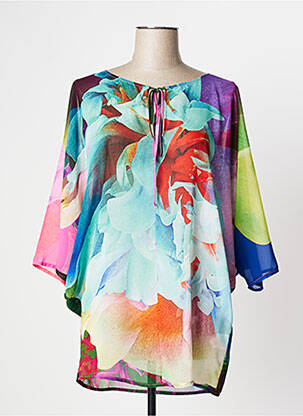 Tunique manches longues imprimé fantaisie bleu FUEGO WOMAN femme