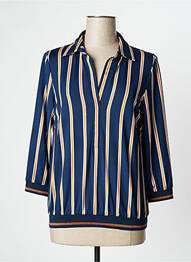 Top stretch manches 3/4 bleu K-DESIGN femme