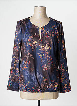 Top stretch manches longues bleu K-DESIGN femme