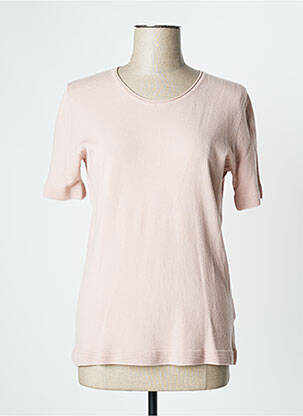 Pull coupe cintrée manches courtes rose PASSIONI femme
