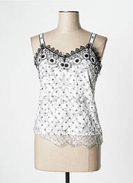 Top manches bretelles ajustables fines bretelles blanc LESLIE femme