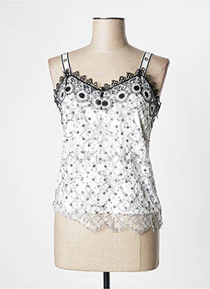 Top manches bretelles ajustables fines bretelles blanc LESLIE femme