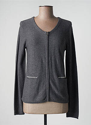Gilet manches longues col rond gris FUEGO WOMAN femme