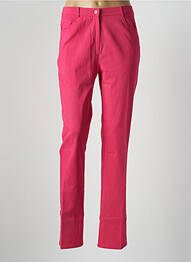 Pantalon slim tissage popeline taille normale rose GEVANA femme