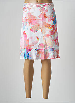Jupe mi-longue stretch rose COMMA, femme