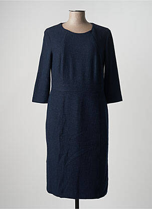 Robe mi-longue manches 3/4 manches 3/4 bleu BASLER femme