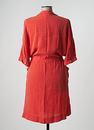 Robe mi-longue manches 3/4 manches 3/4 orange EVA KAYAN femme