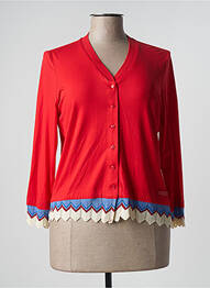 Gilet manches longues stretch rouge POUPEE CHIC femme