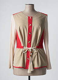 Veste casual col rond beige POUPEE CHIC femme