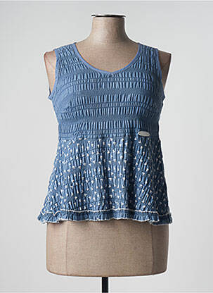 Top stretch sans manche bleu POUPEE CHIC femme