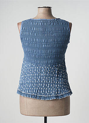 Top stretch sans manche bleu POUPEE CHIC femme