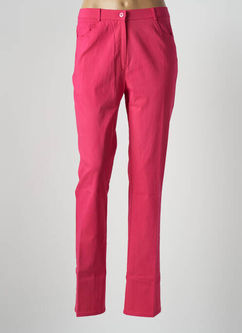 Pantalon slim tissage popeline taille normale rose GEVANA femme