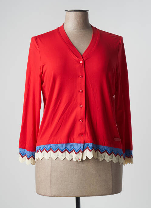 Gilet manches longues stretch rouge POUPEE CHIC femme