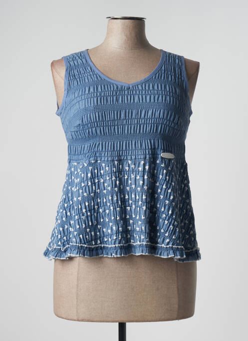 Top stretch sans manche bleu POUPEE CHIC femme