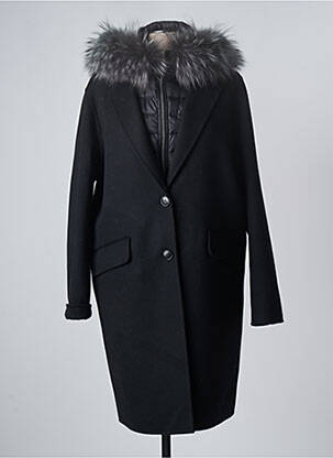 Manteau long noir INTUITION pour femme