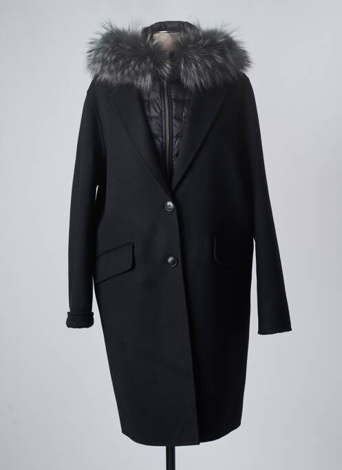 Manteau long noir INTUITION pour femme