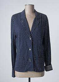 Veste casual epaulette bleu LUCIA femme
