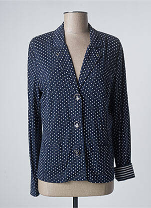 Veste casual epaulette bleu LUCIA femme