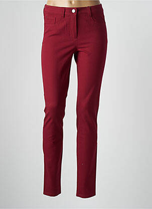 Pantalon slim taille haute taille haute rouge BASLER femme