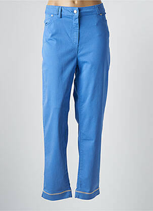 Pantalon slim tissage popeline taille normale bleu FUEGO WOMAN femme