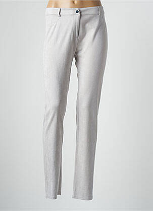 Pantalon slim stretch taille normale gris LESLIE femme