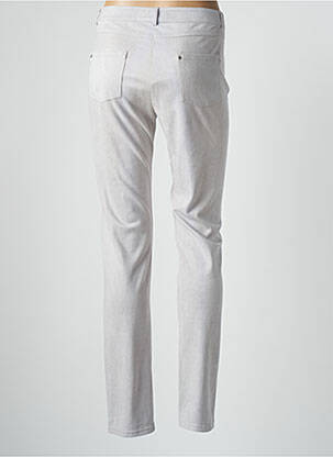 Pantalon slim stretch taille normale gris LESLIE femme