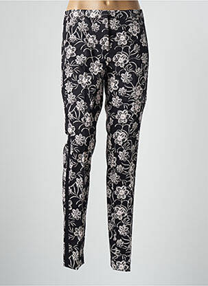 Pantalon chino broderie galons latéraux taille basse noir COMMA, femme