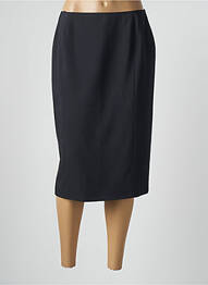 Jupe mi-longue taille à pinces bleu BASLER femme