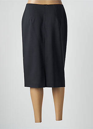 Jupe mi-longue taille à pinces bleu BASLER femme