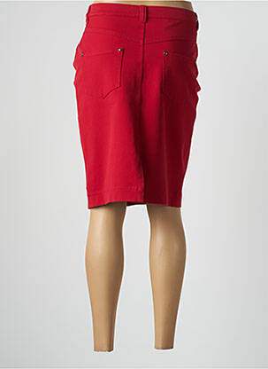 Jupe mi-longue stretch rouge FABER femme