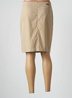Jupe mi-longue coupe droite beige POUPEE CHIC femme