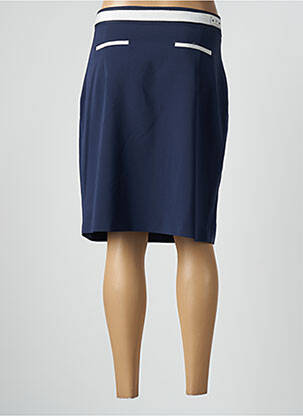 Jupe mi-longue fermeture zip latéral bleu POUPEE CHIC femme