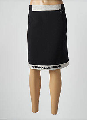 Jupe mi-longue coupe droite noir POUPEE CHIC femme