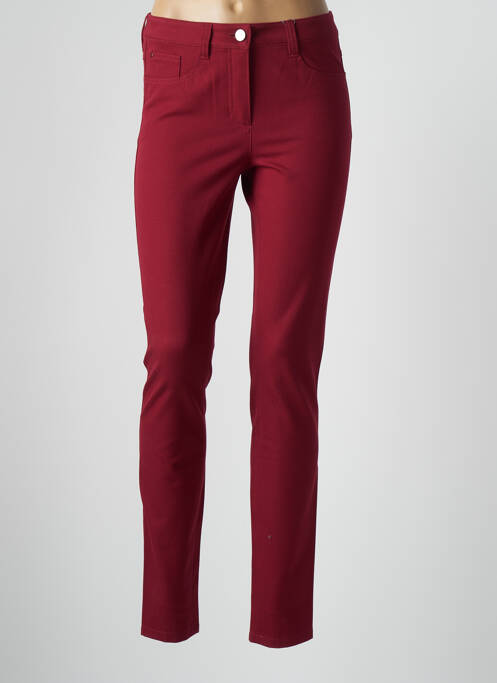 Pantalon slim tissage popeline taille haute rouge BASLER femme