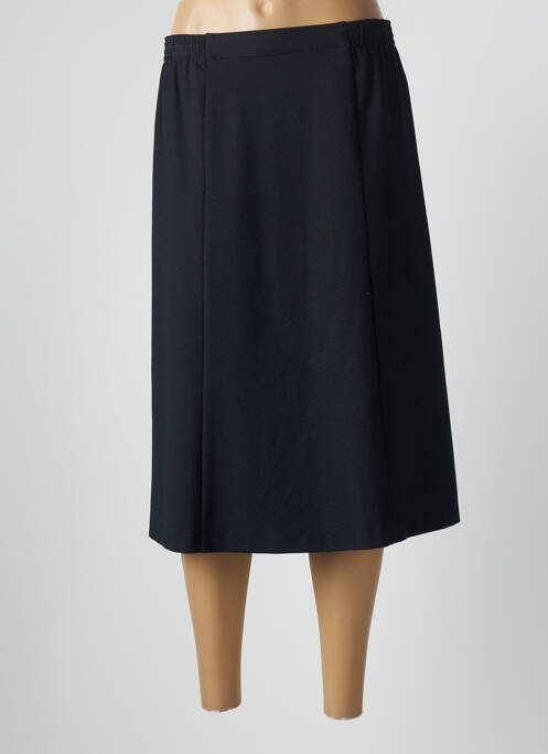 Jupe mi-longue coupe évasée noir GEVANA femme