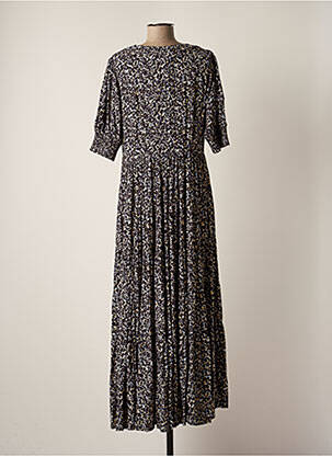 Robe longue imprimé fantaisie manches courtes noir SCOTCH & SODA femme