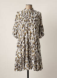 Robe mi-longue tissage crêpe manches courtes blanc SCOTCH & SODA femme