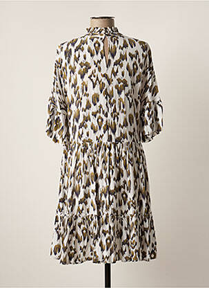Robe mi-longue tissage crêpe manches courtes blanc SCOTCH & SODA femme