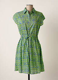 Robe mi-longue imprimé fantaisie manches courtes vert IT HIPPIE femme