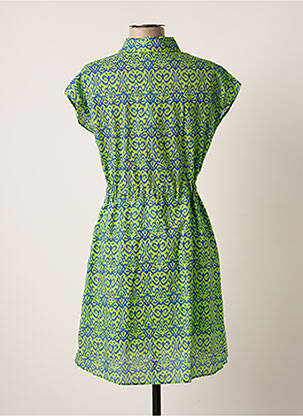 Robe mi-longue imprimé fantaisie manches courtes vert IT HIPPIE femme