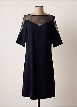 Robe mi-longue manches courtes manches courtes bleu ESPRIT femme