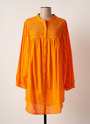 Robe courte manches longues manches longues orange ESCANDELLE femme