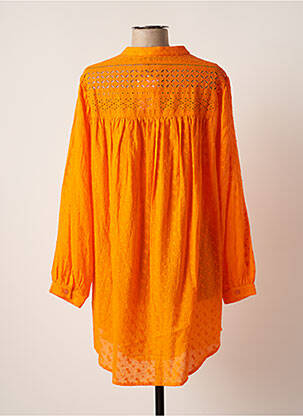 Robe courte manches longues manches longues orange ESCANDELLE femme